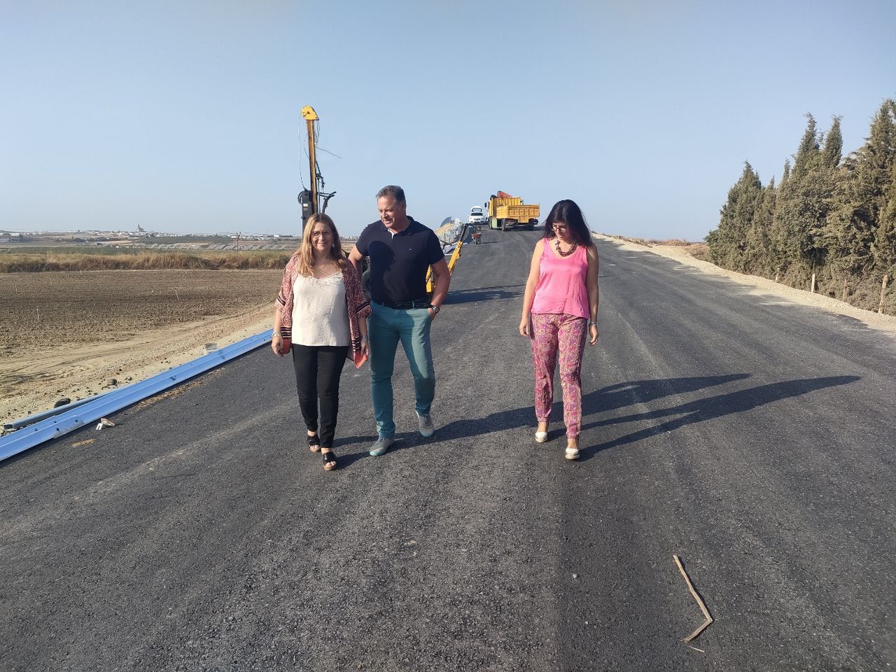 El PSOE celebra el inminente fin de las obras de la carretera HU-6109, un proyecto socialista fraguado en el anterior Gobierno de la Diputación