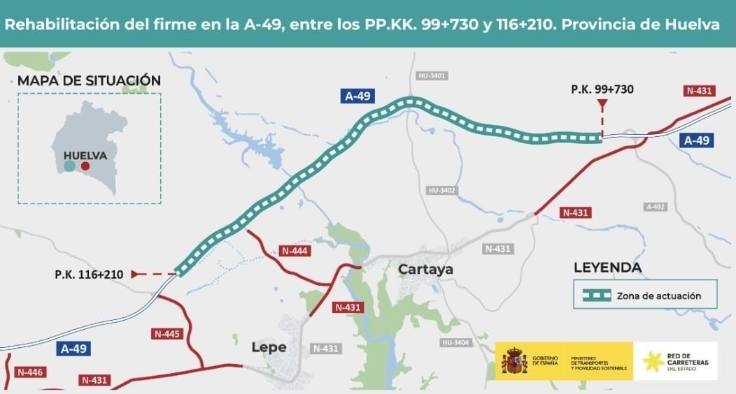 Amaro Huelva: “Los casi 15 millones de euros del Gobierno para la A-49 entre Cartaya y Lepe ejemplifica los hechos para Huelva frente a la inacción de la Junta”
