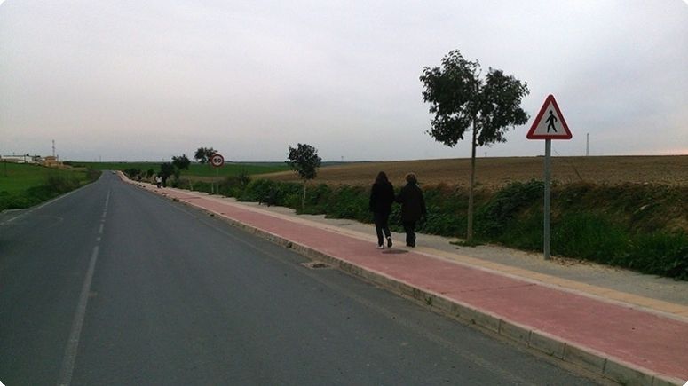 El PSOE alerta de la peligrosidad del paseo de Escacena y exige al alcalde la colocación de farolas como prometió