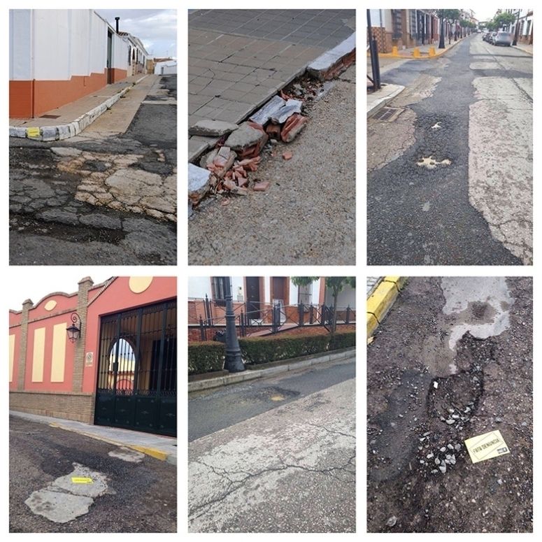 PSOE denuncia el lamentable estado de las calles que suponen un peligro para peatones y conductores
